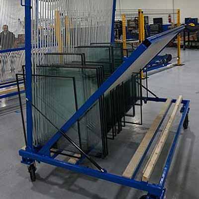Racks for glass fabrication